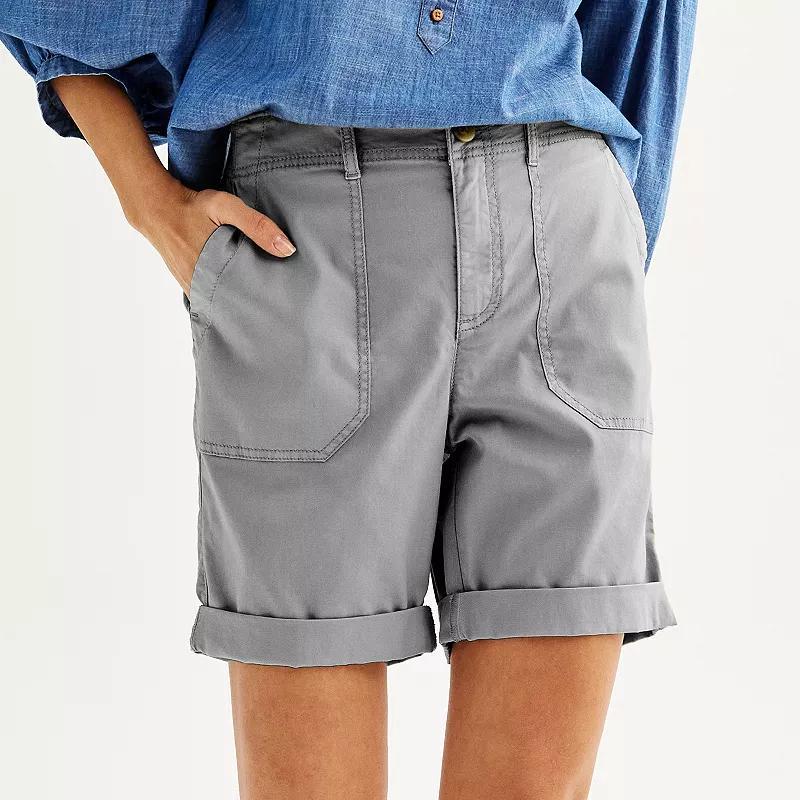 Petite Sonoma Goods For Life Utility Bermuda Shorts, Womens Product Image