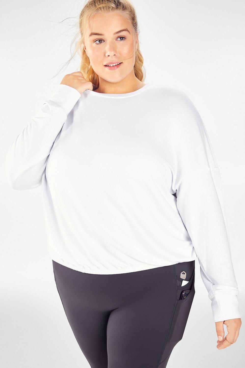 Fabletics Luxe Cinched Pullover Womens white plus Size 4X product image