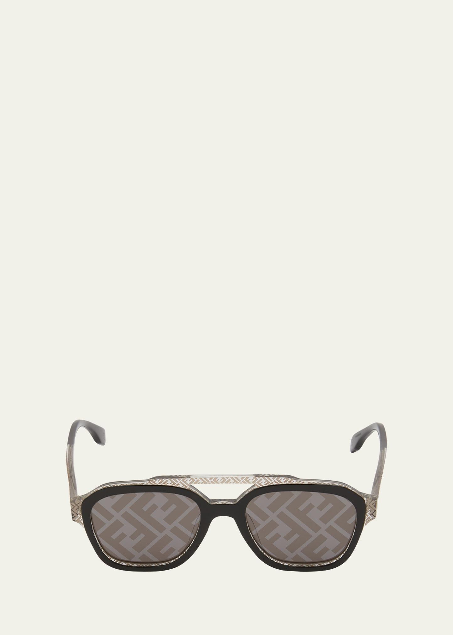 Mens 52MM Geometric Logo Sunglasses Product Image