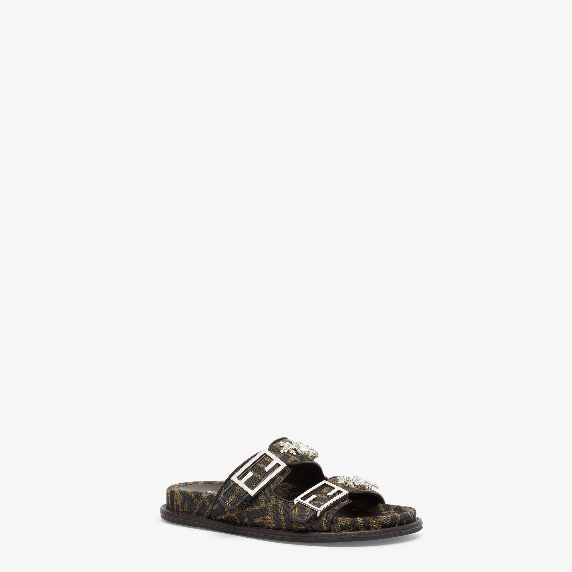 Fendi FeelBrown fabric slides Product Image