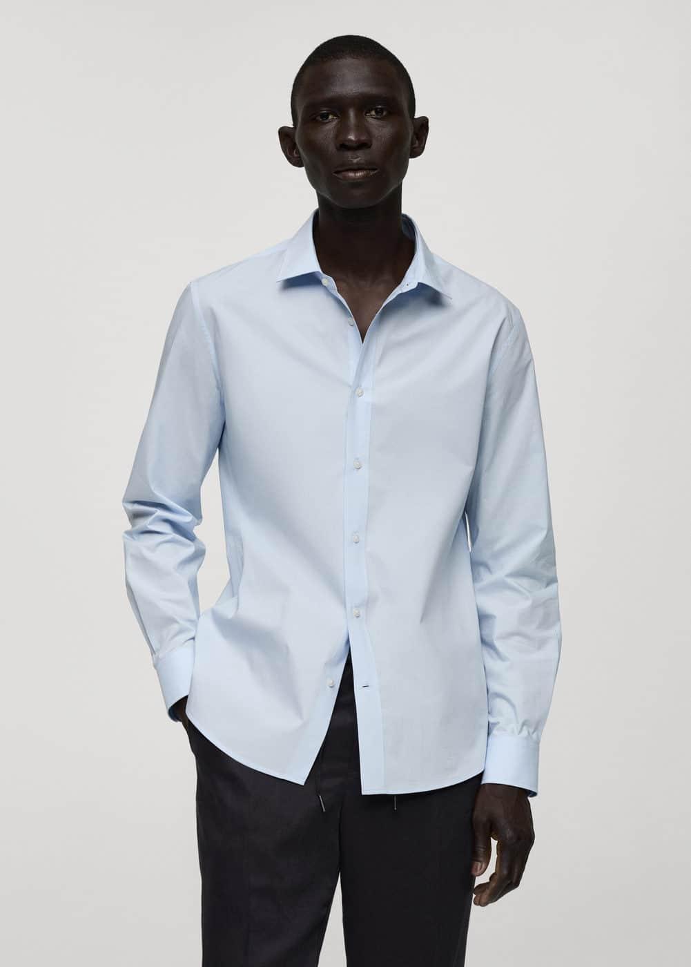 Mango Mens Cotton Long-Sleeved Shirt Product Image