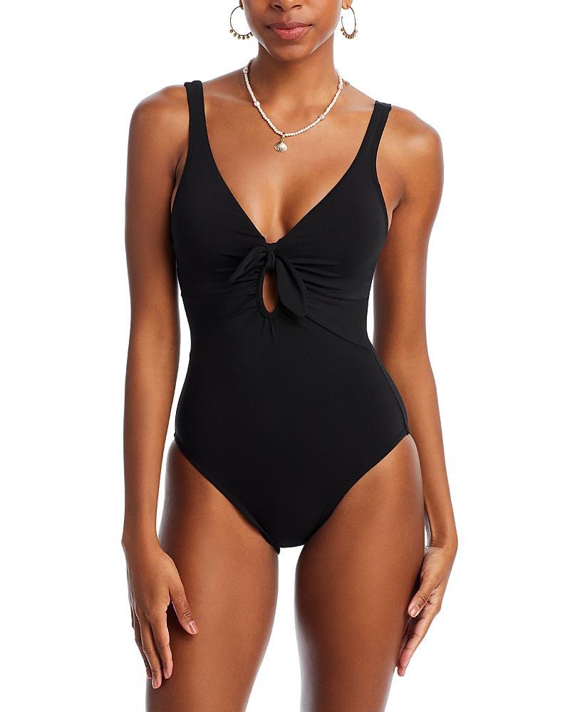 Womens Ava Plunge Bow One-Piece Swimsuit Product Image