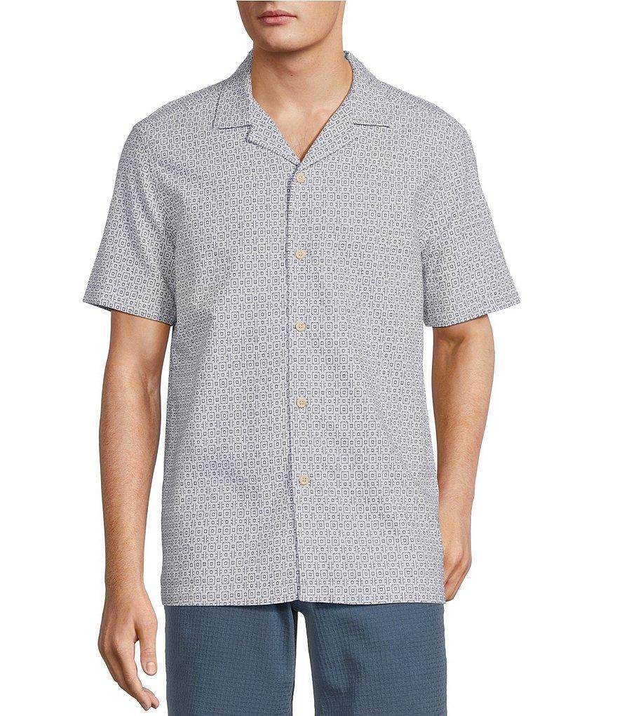 Rowm On The Range Short Sleeve Geometric Dobby Shirt Product Image