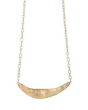 Womens Lunaria 18K Yellow Gold Curved Bar Pendant Necklace Product Image