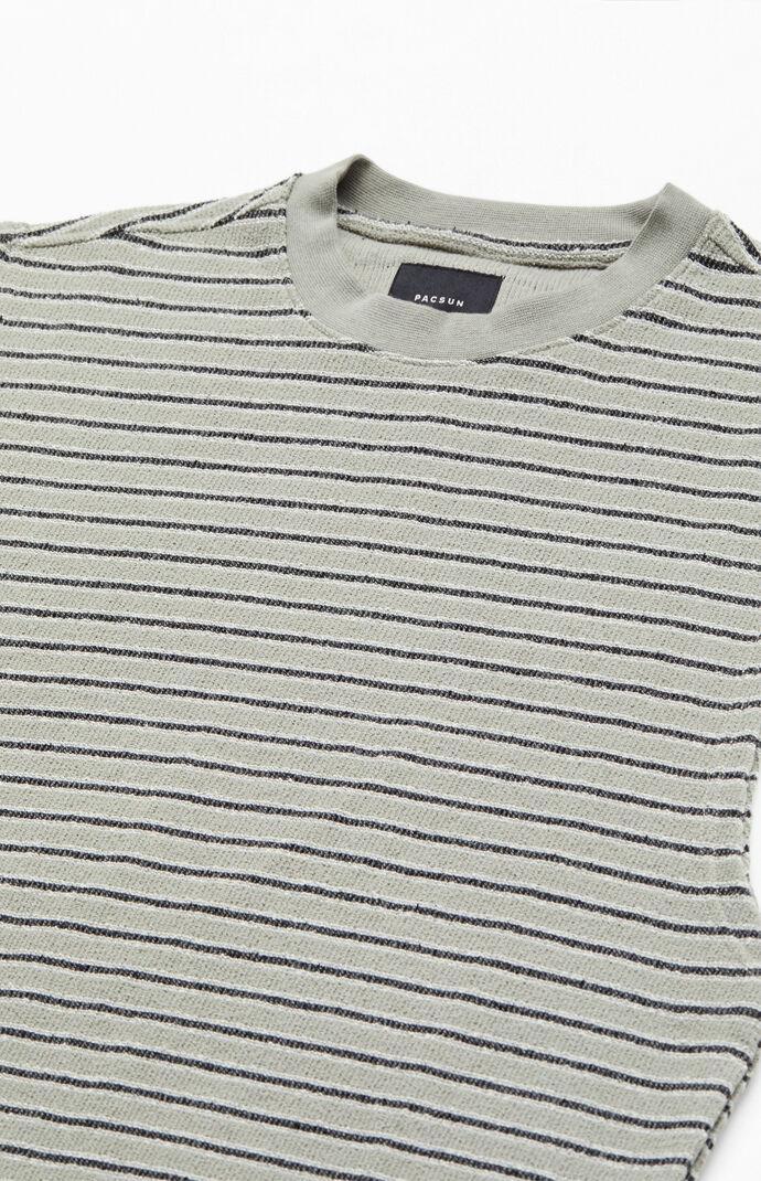 Mens Compass Striped Textured Tank Top in Grey Product Image