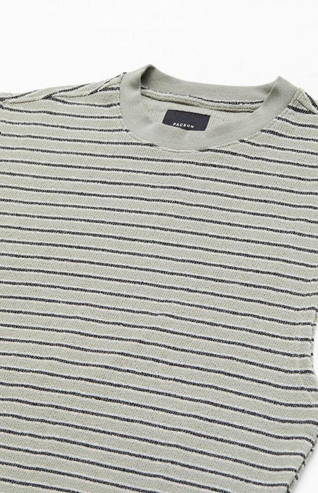 Mens Compass Striped Textured Tank Top in Grey Product Image