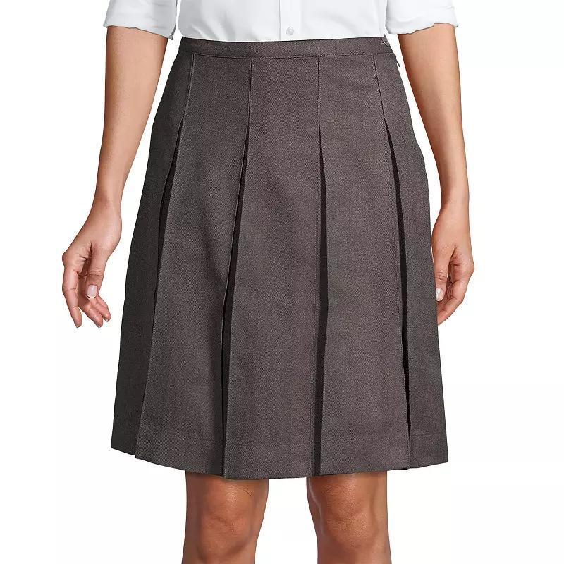 Womens Lands End School Uniform Box Pleat Skirt Green Product Image