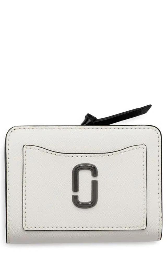 J Marc Mini Compact Wallet In Black/white Product Image