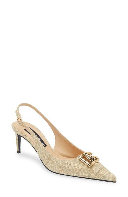 Raffia DG Medallion Slingback Pumps Product Image