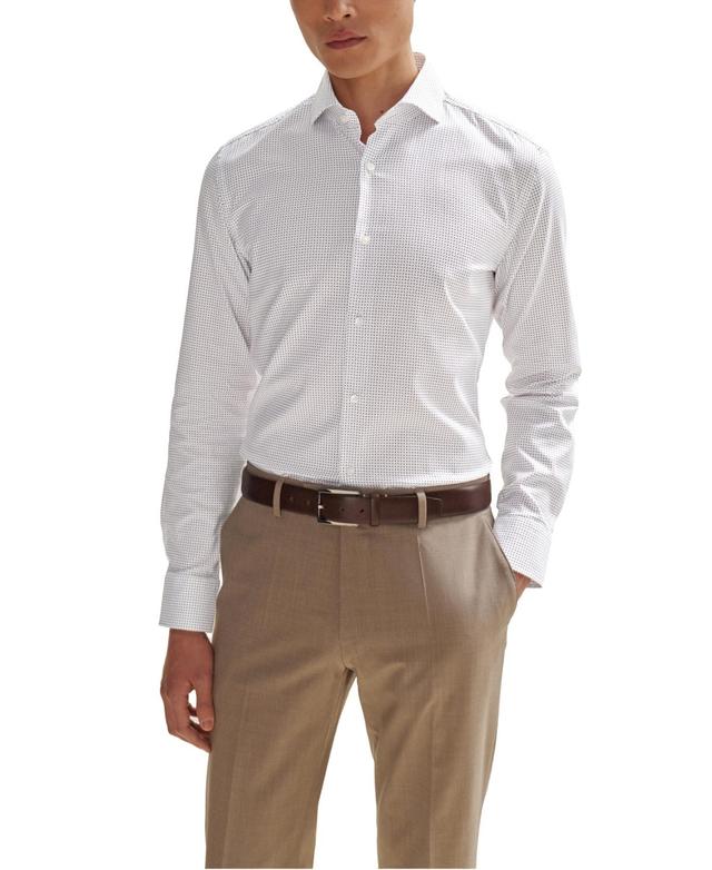 Boss by Hugo Boss Mens Printed Slim-Fit Shirt - White Product Image