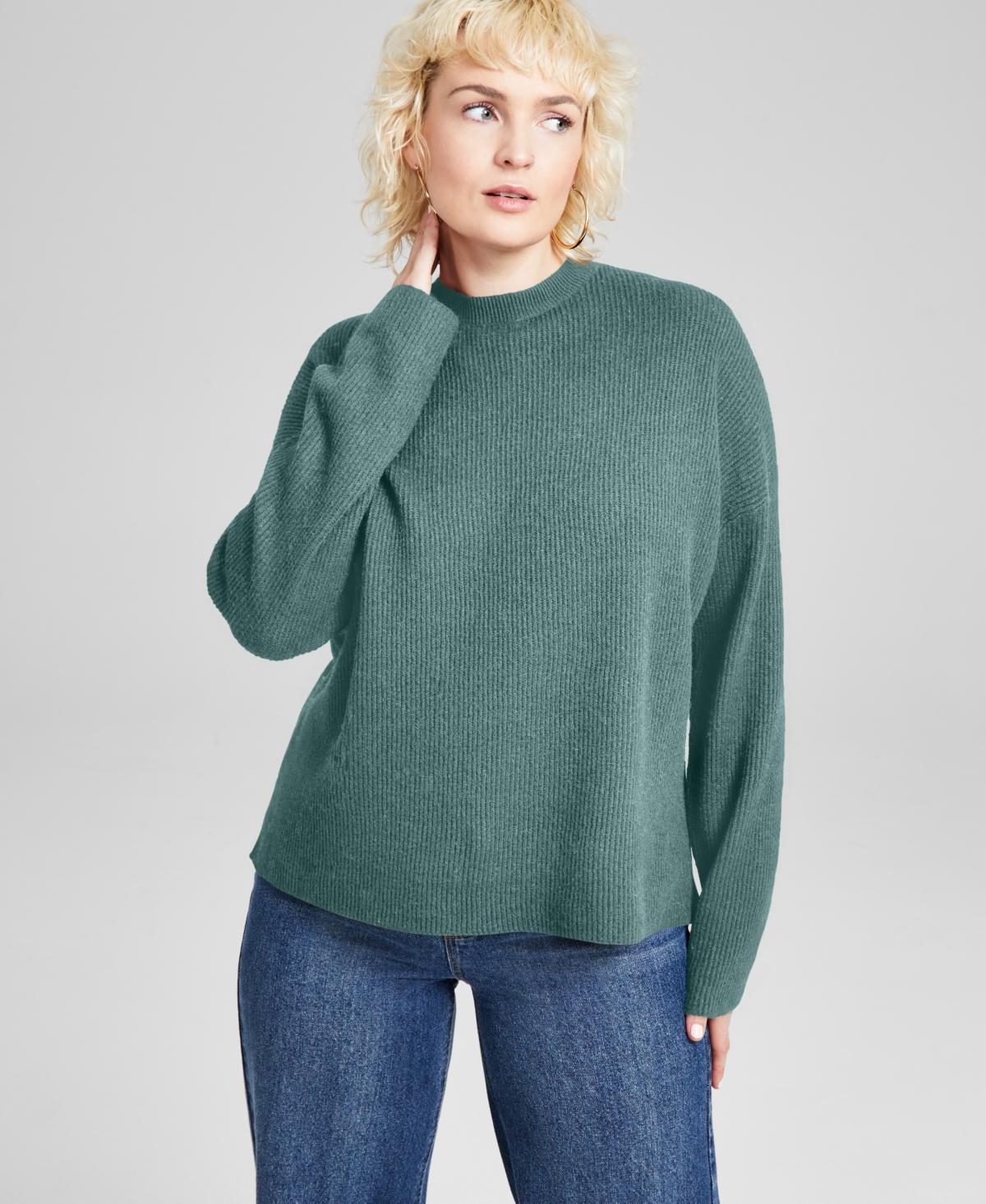 And Now This Womens Ribbed Crewneck Sweater, Created for Macys Product Image