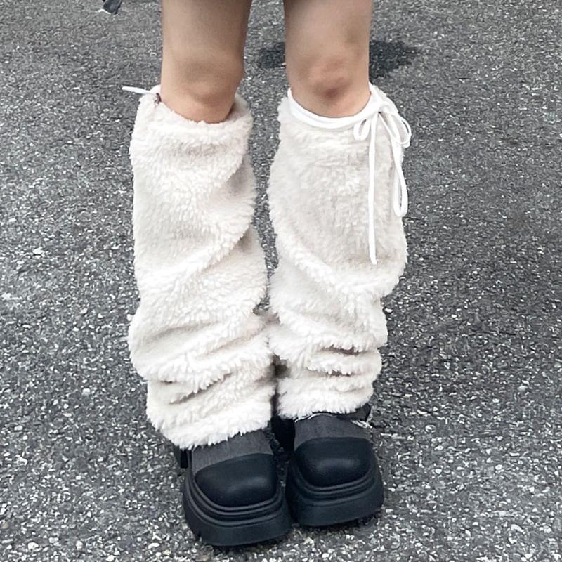 Plain Fleece Leg Warmers Product Image