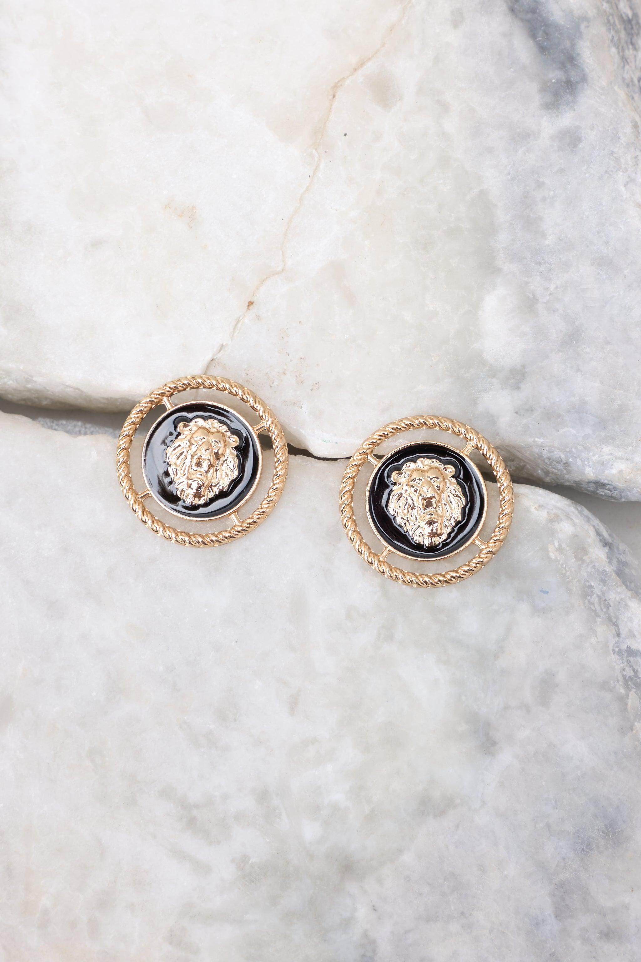 Fiercely Cute Gold Earrings Product Image