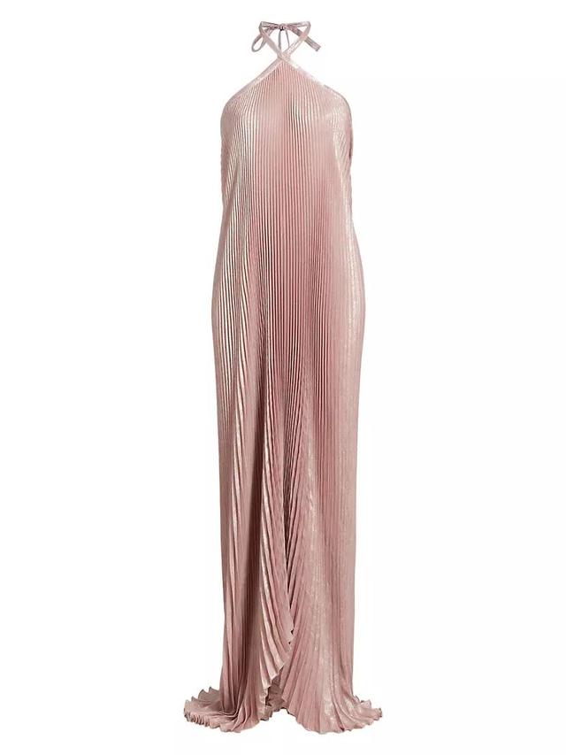 Deesse Pleated Halter Maxi Dress Product Image