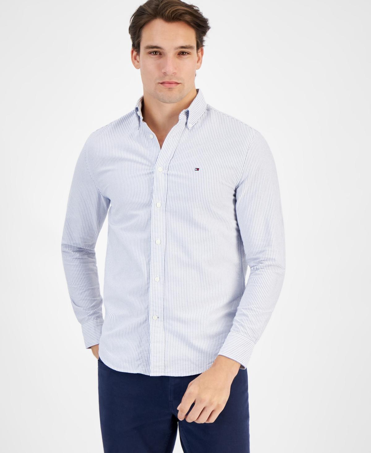 Tommy Hilfiger Mens Regular-Fit Striped Heritage Oxford Long-Sleeve Shirt Product Image