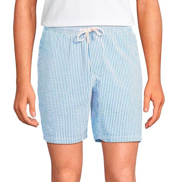 Mens Lands End Comfort-First Knockabout Pull On Deck Shorts Blue Pin Stripe Product Image