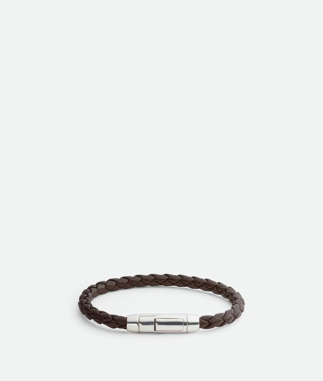 Men's Braid Leather Bracelet in Black Product Image