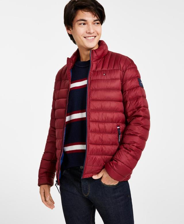 Tommy Hilfiger Mens Classic Mock Neck Packable Puffer Jacket - Yellow Gold Product Image