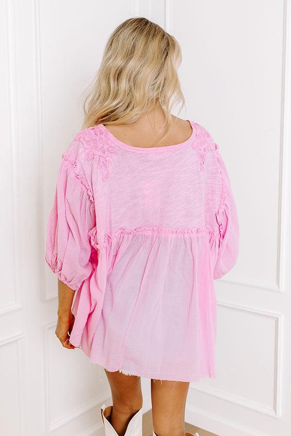 Serenity Song Babydoll Top In Pink Product Image