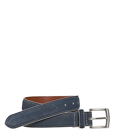 Johnston & Murphy Painted Edge Belt (Navy Leather) Men's Belts Product Image