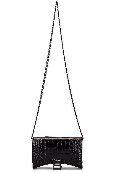 Balenciaga Hourglass Wallet on Chain Bag in Black Product Image