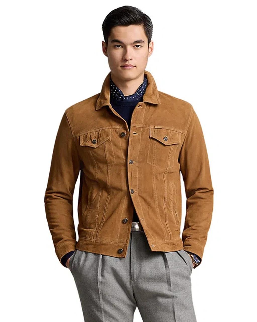 Suede Trucker Jacket In Brown product image