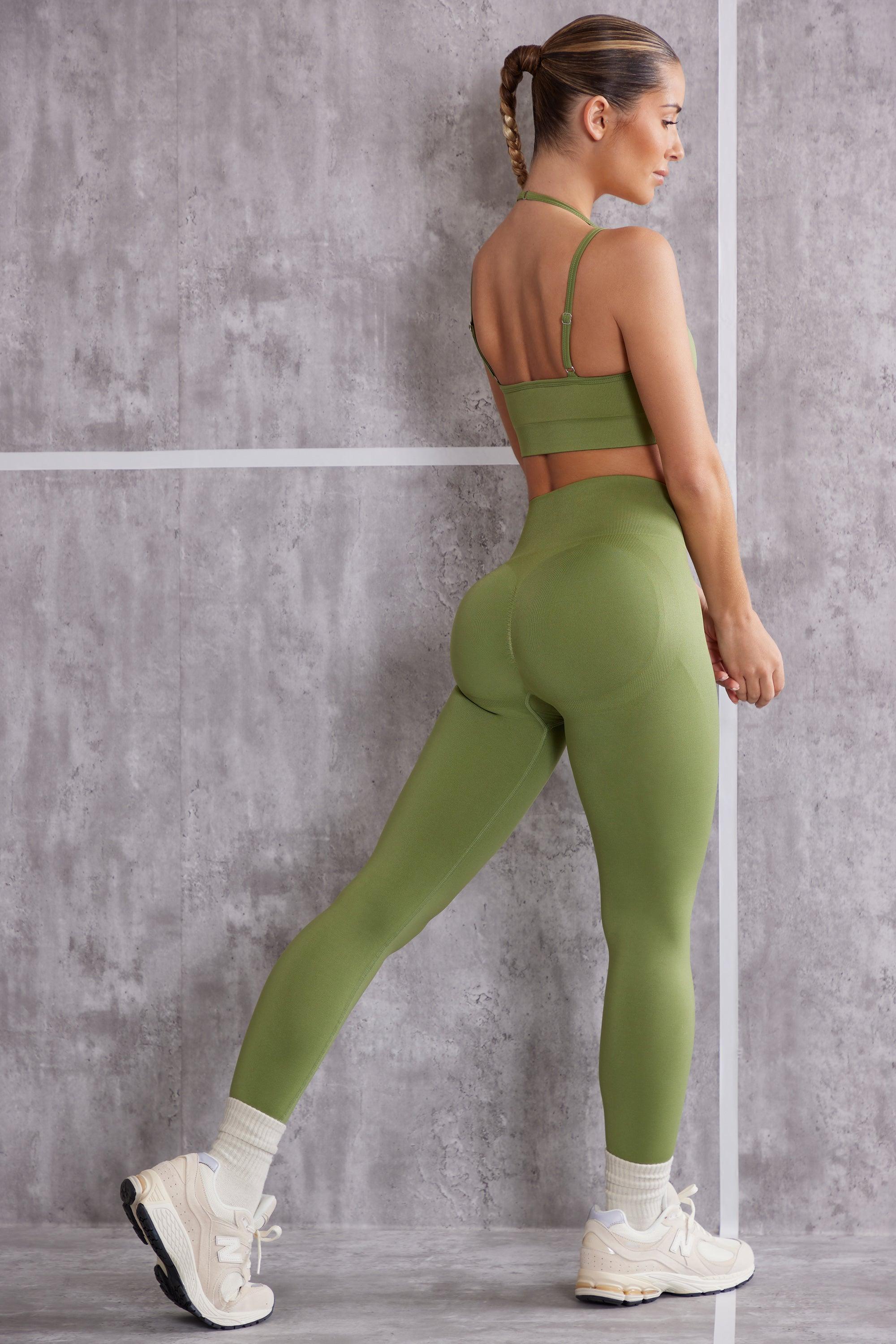 High Waist Seamless Leggings in Olive Female Product Image