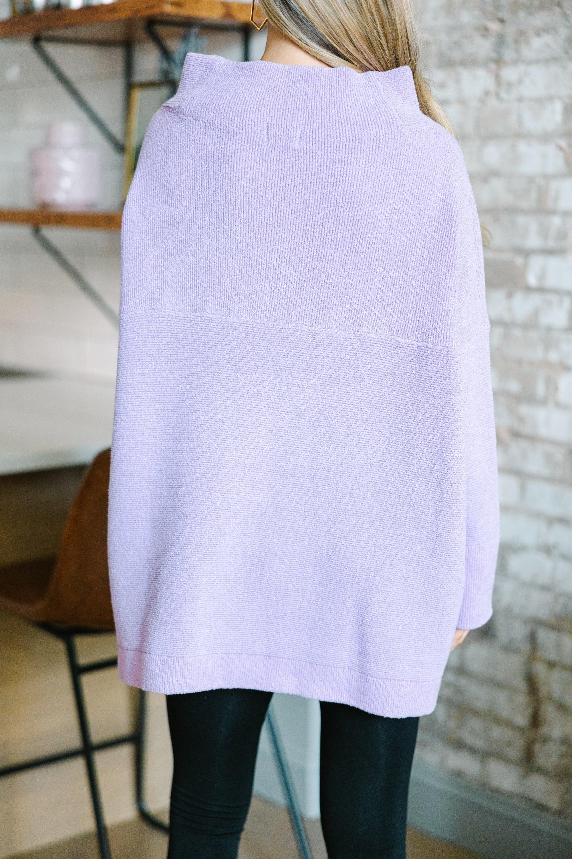 The Slouchy Lavender Purple Mock Neck Tunic Female Product Image