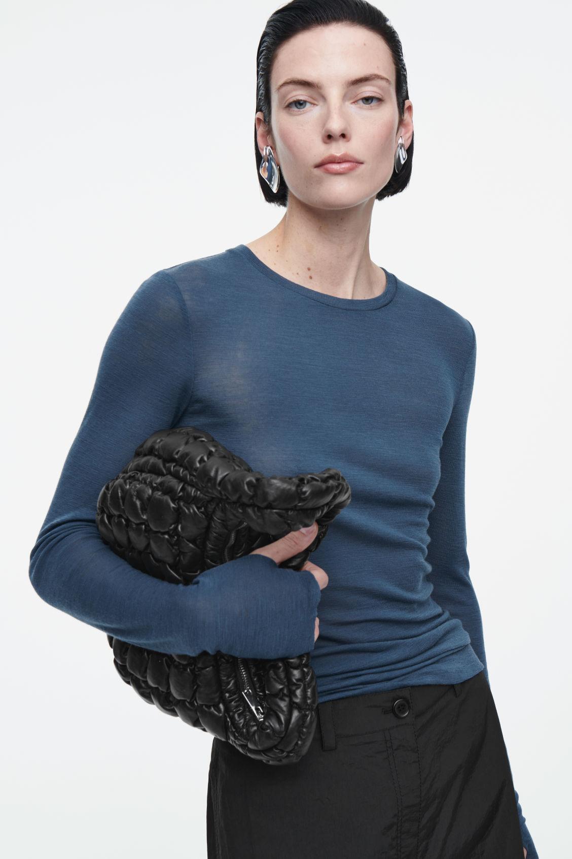 CREW-NECK MERINO WOOL TOP Product Image