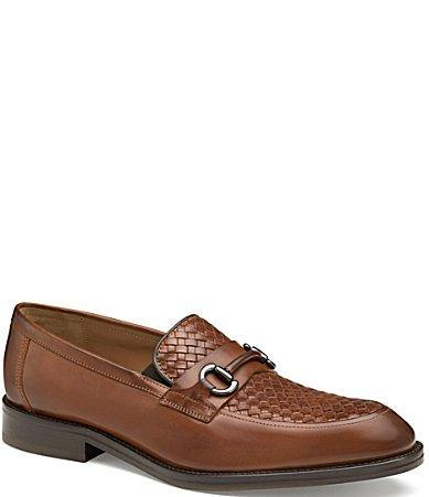 Johnston  Murphy Mens Meade Woven Leather Bit Loafers Product Image