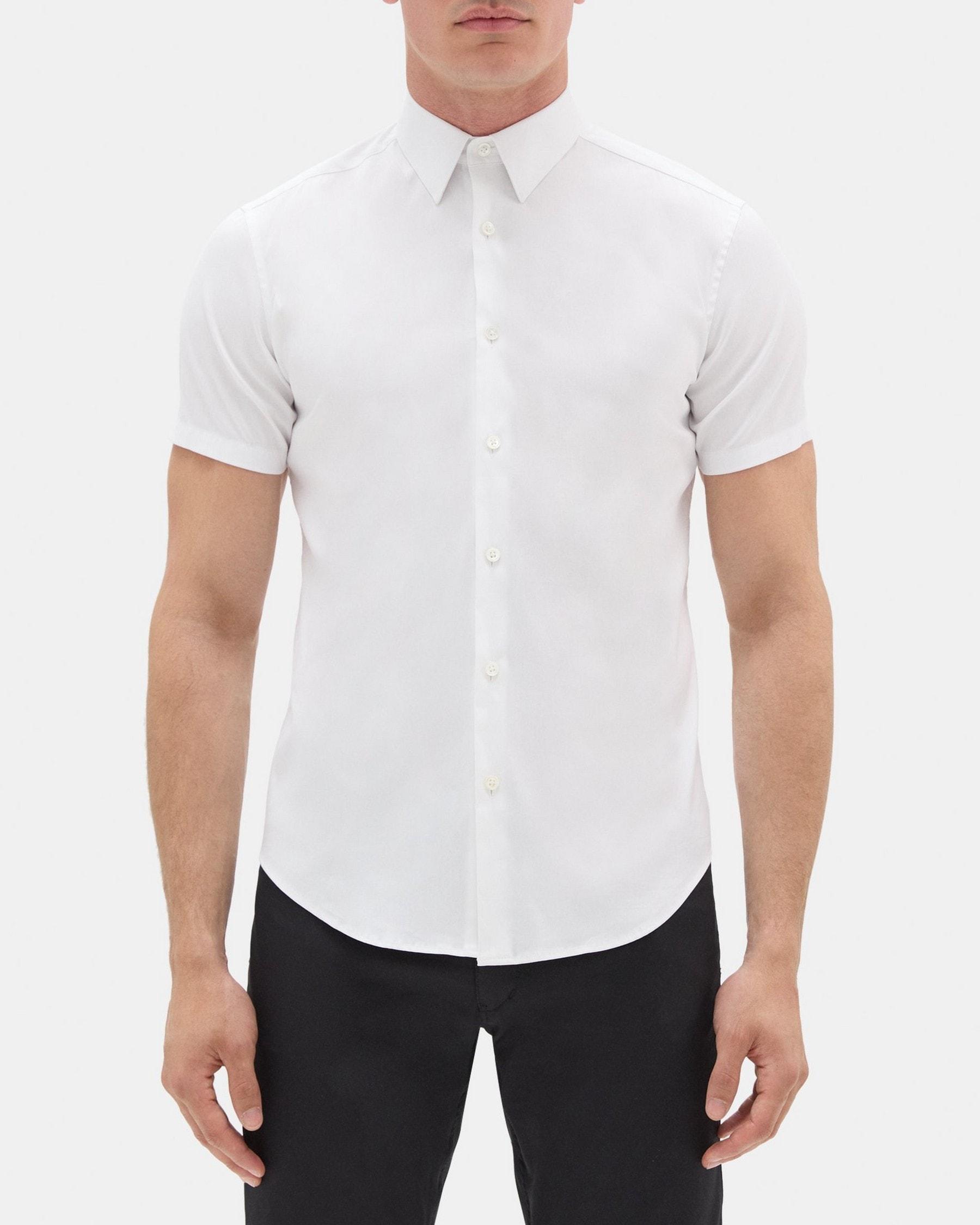 Tailored Short-Sleeve Shirt In Stretch Cotton Product Image