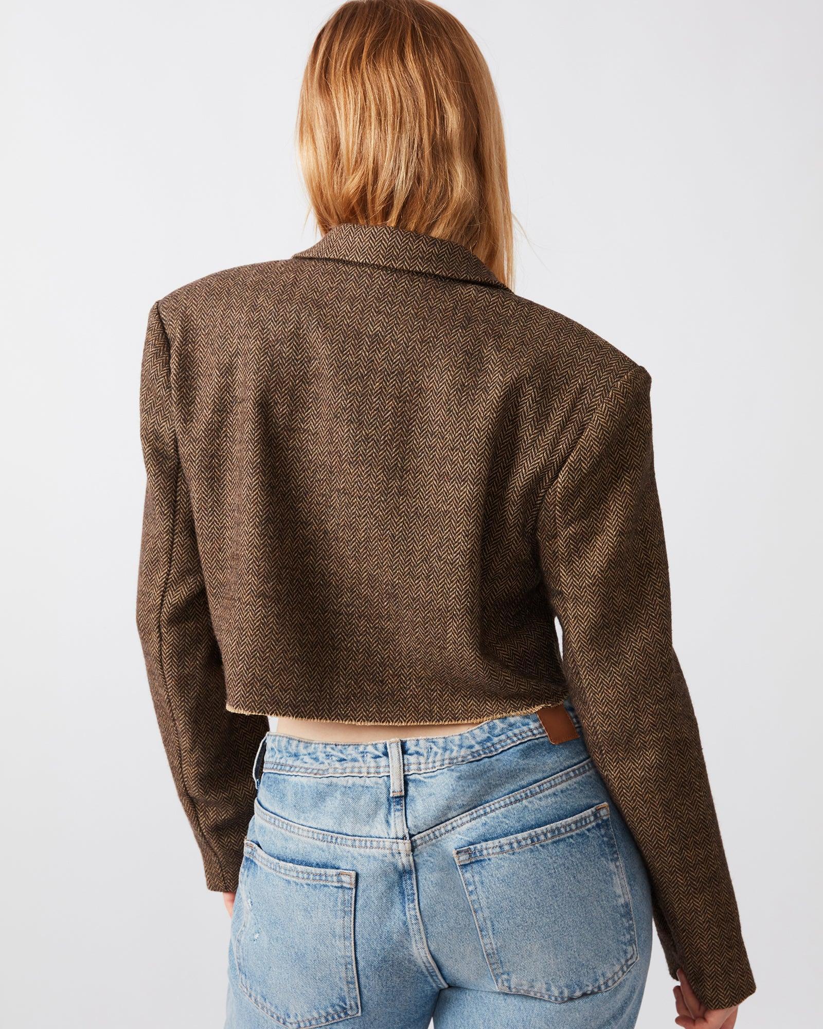 RUPI CROPPED BLAZER BROWN Product Image