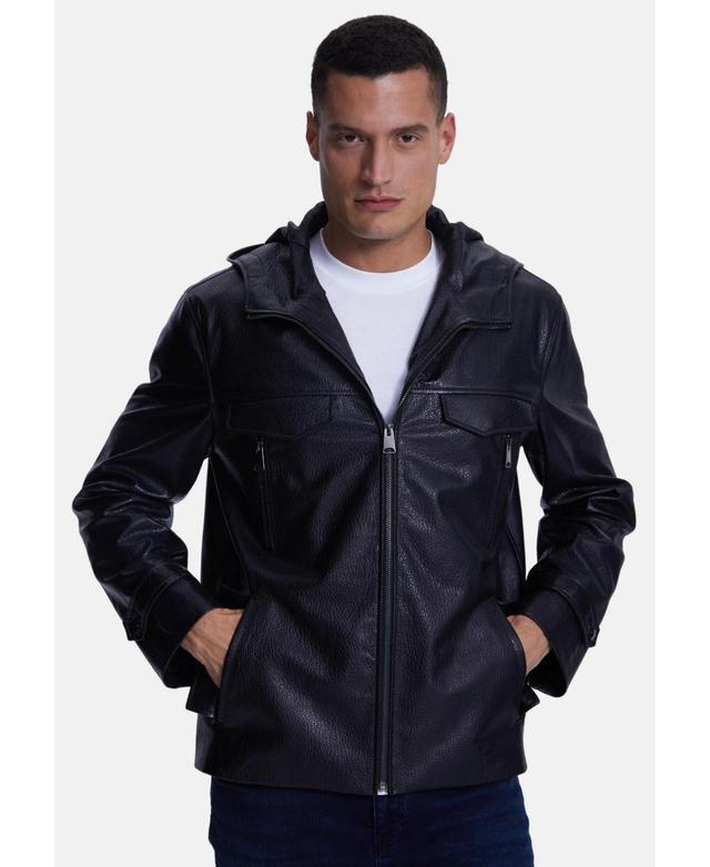 Furniq Uk Mens Leather Jacket Black Product Image