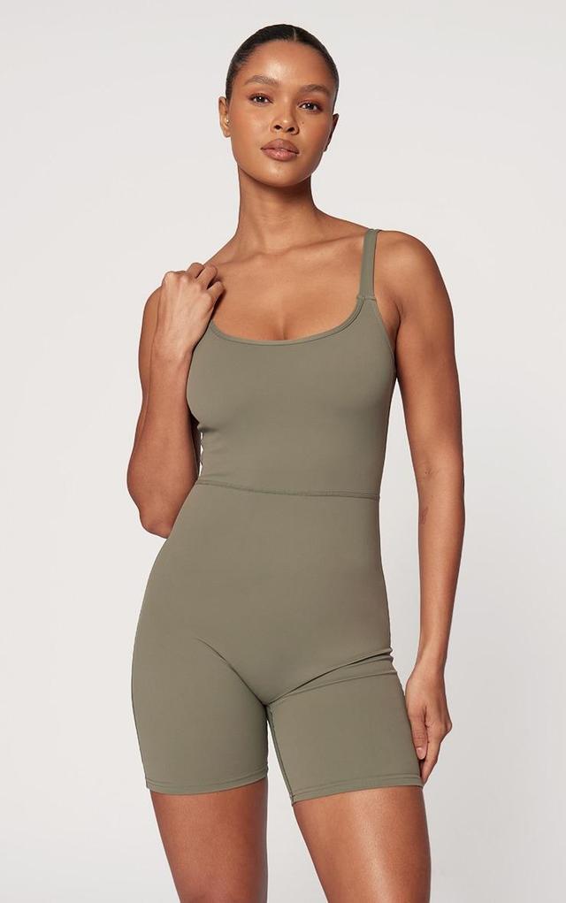 Olive Sculpt Matte Low Back Strappy Unitard Product Image