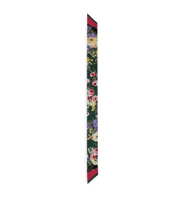 Silk Floral Print Scarf In Multi Product Image