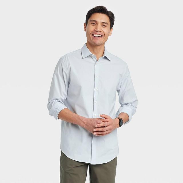 Mens Performance Long Sleeve Button-Down Dress Shirt - Goodfellow & Co L Product Image