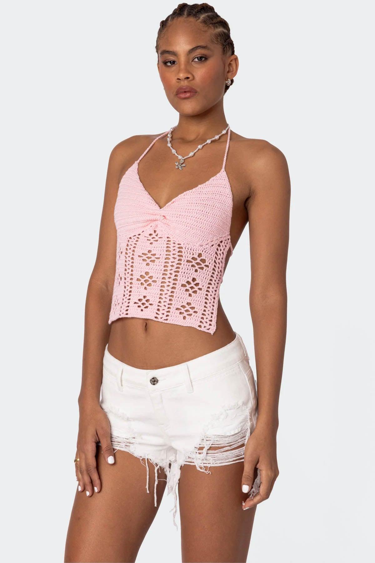 Jada Open Back Crochet Top Product Image