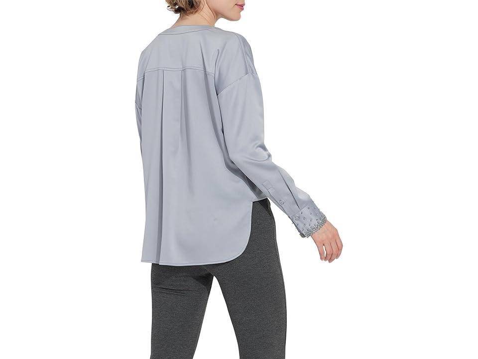 Lysse Iclyn Beaded Satin Top Fog) Women's Blouse Product Image