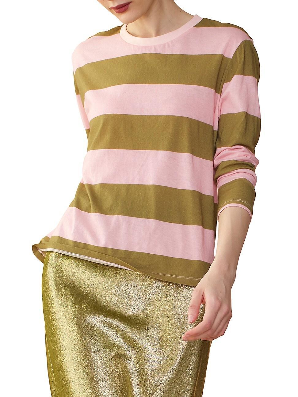 Womens Wide Stripe Cotton T-Shirt product image