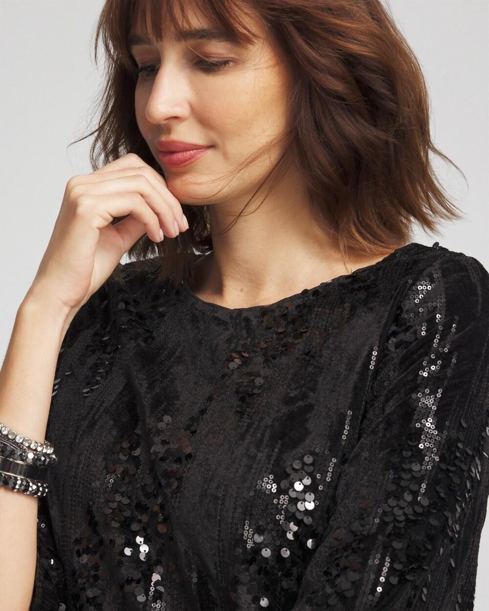 Sequin Bell-Sleeve Dress Product Image