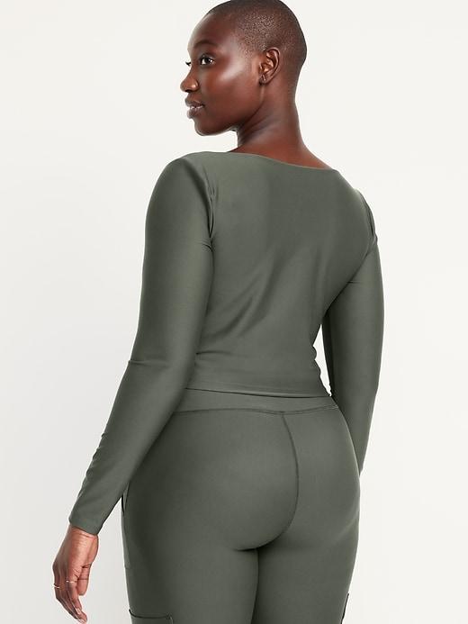 PowerSoft Long-Sleeve Crop Support Top Product Image