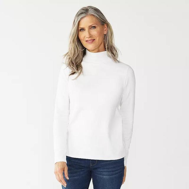 Womens Croft & Barrow Essential Long-Sleeve Mockneck Top Product Image