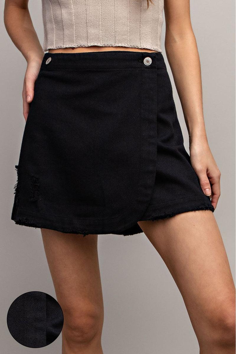 Mineral Washed Denim Mini Skirt Product Image