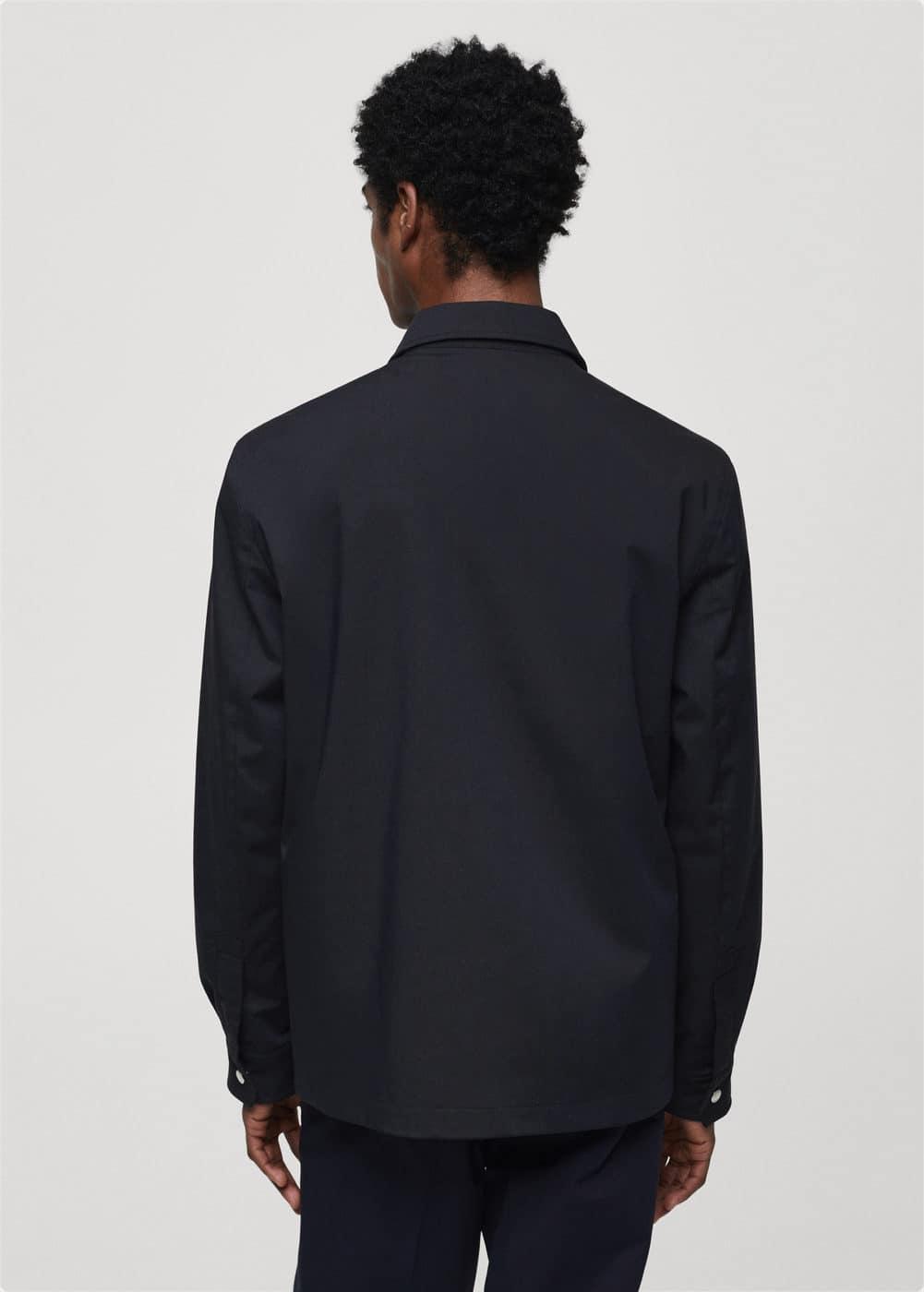 MANGO MAN - Water-repellent overshirt with pockets dark navyMen Product Image