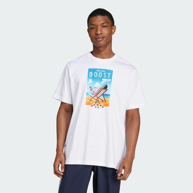 adidas Boost Short Sleeve Graphic Tee Black M Mens Product Image