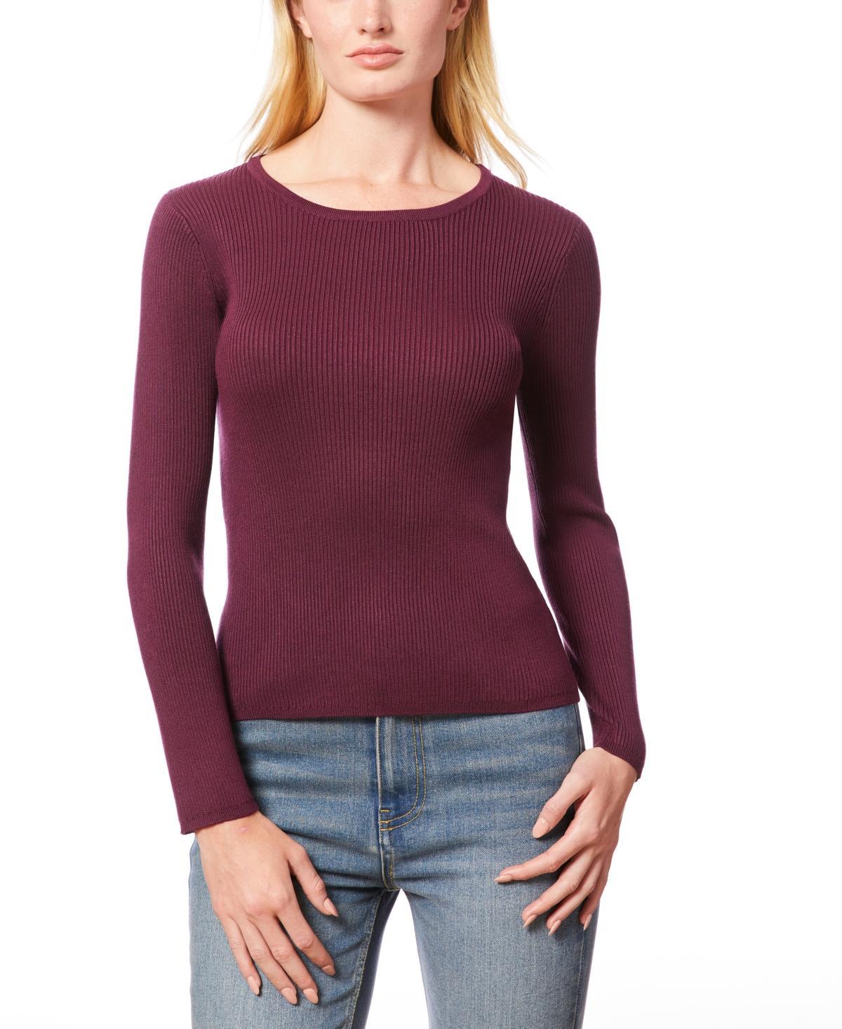 Melissa Paige Womens Ribbed Scoop-Neck Sweater, Regular & Petites Product Image