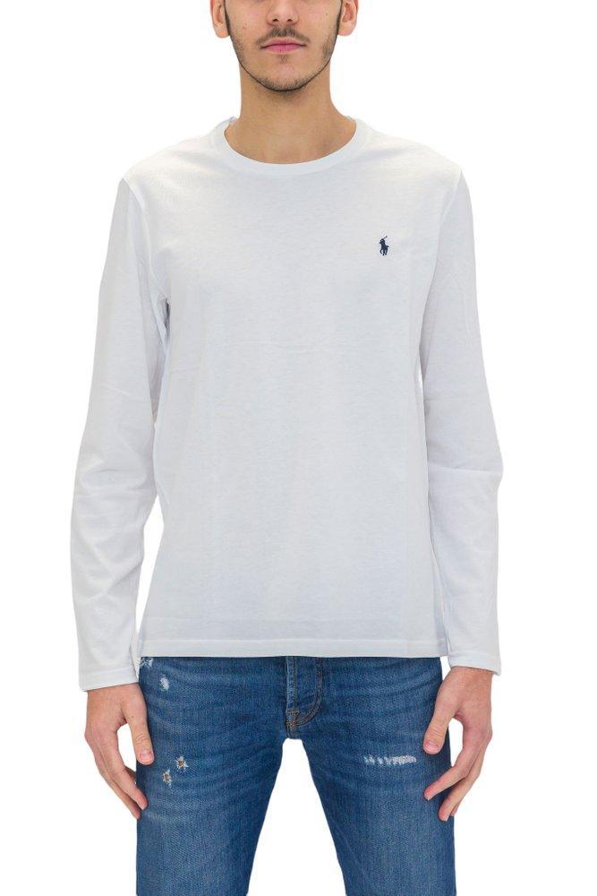 POLO RALPH LAUREN Logo Embroidered Crewneck Sweatshirt In White Product Image