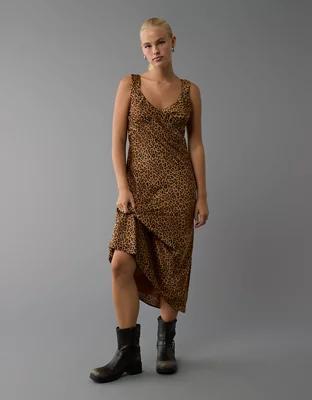 AE Leopard Midi Slip Dress Product Image