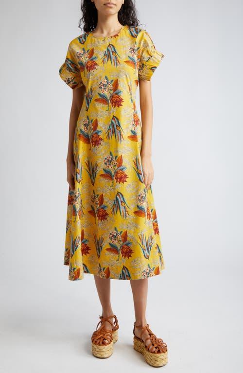 Ulla Johnson Devon Floral Cotton Midi Dress Product Image