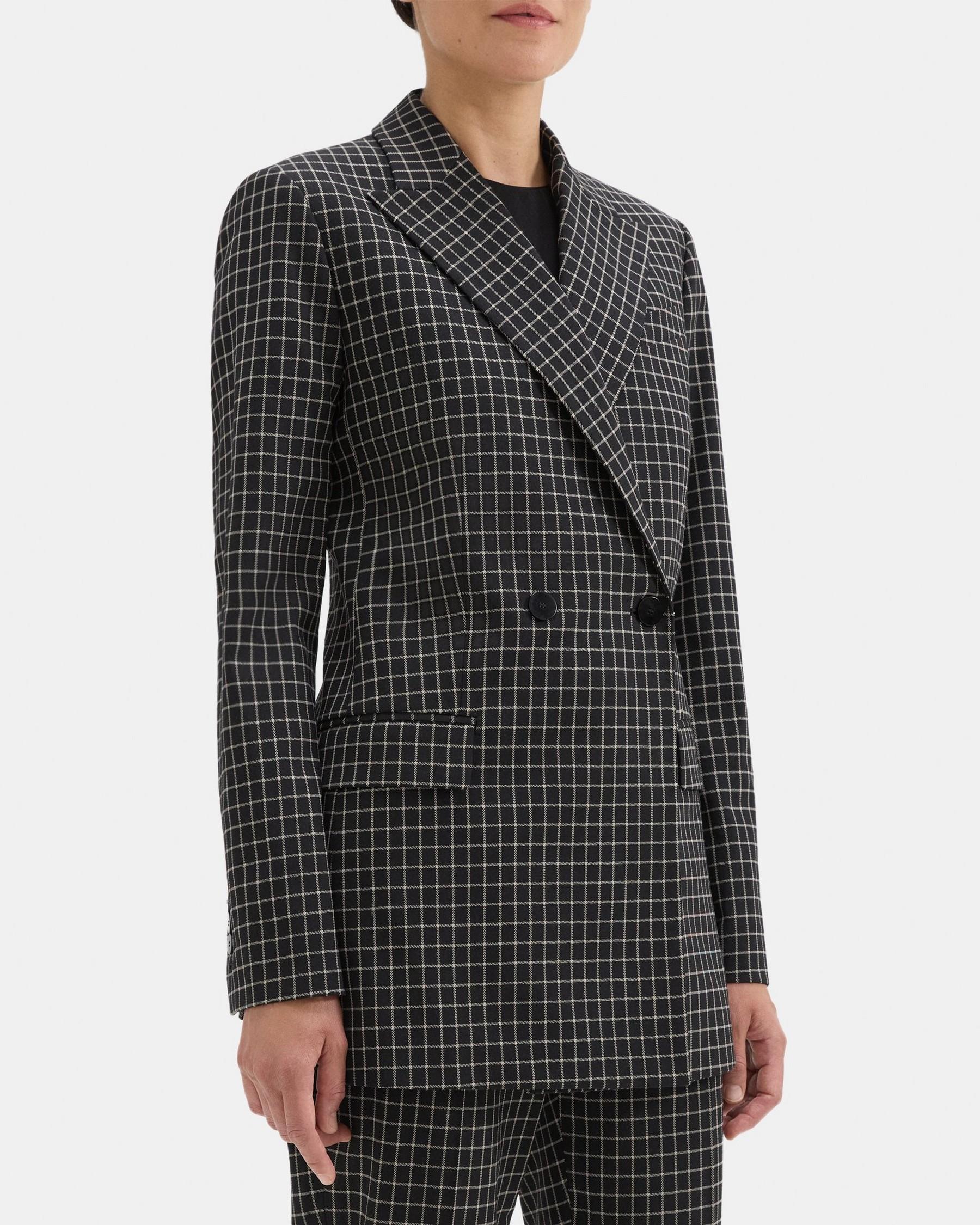 Double-Breasted Blazer in Stretch Wool Blend Product Image